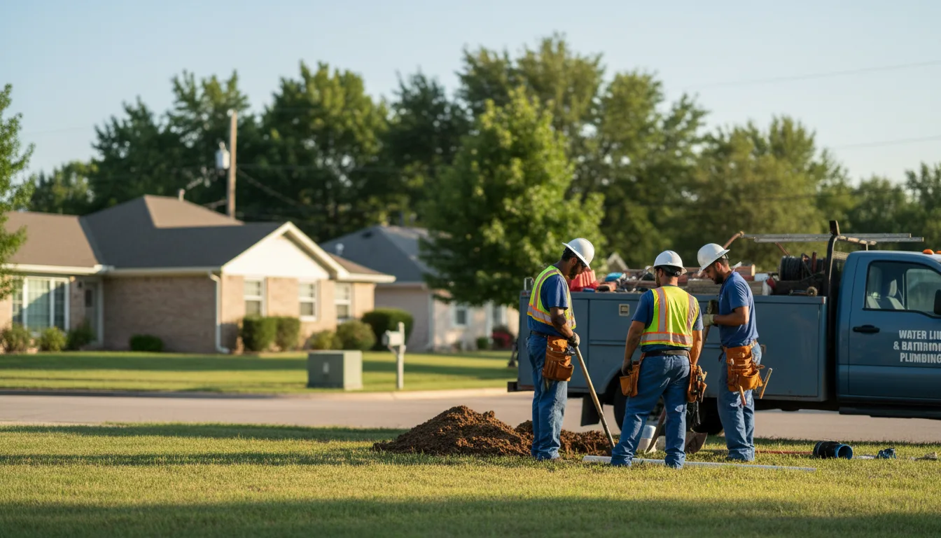 Residential water line and bathroom plumbing service in Farlington, KS